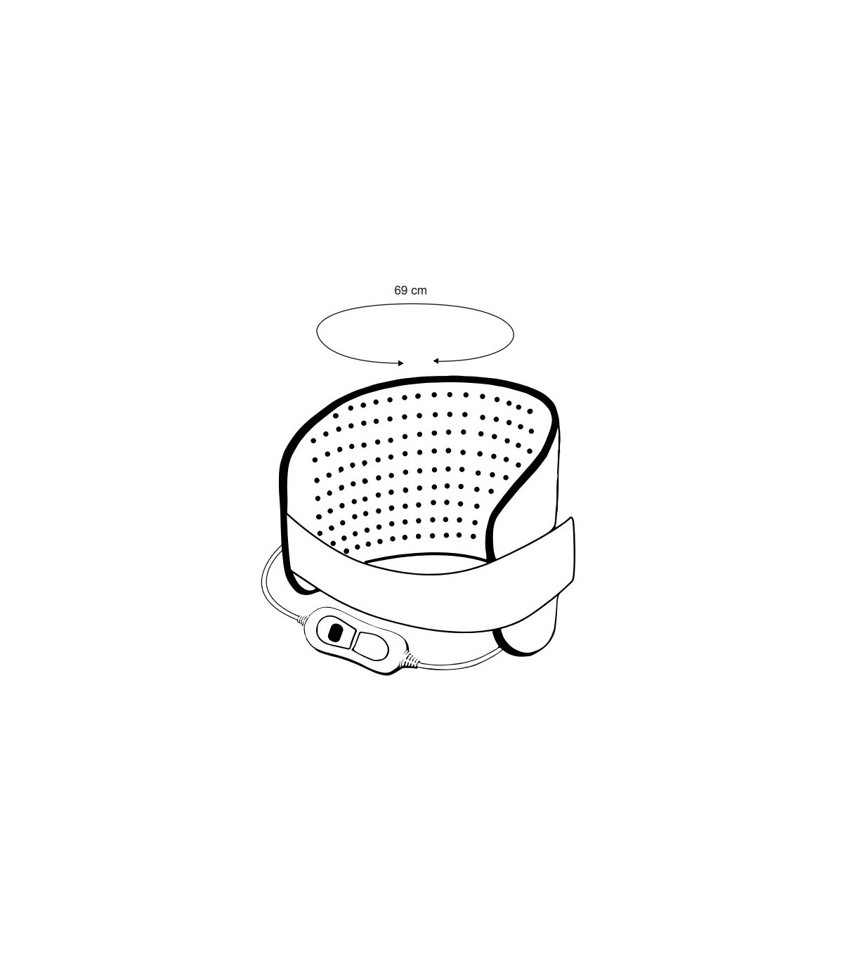 Almohadilla eléctrica Lumbar HURDES 69x29cm 100W Beige/Marrón