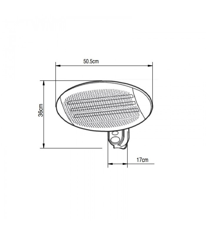 Estufa de Exterior de Cuarzo AUSTRAL 2000W Negro
