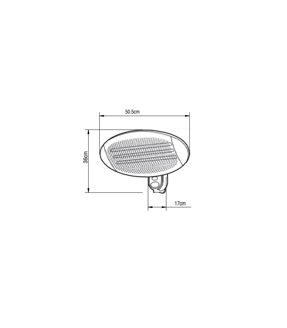 Estufa de Exterior de Cuarzo AUSTRAL 2000W Negro