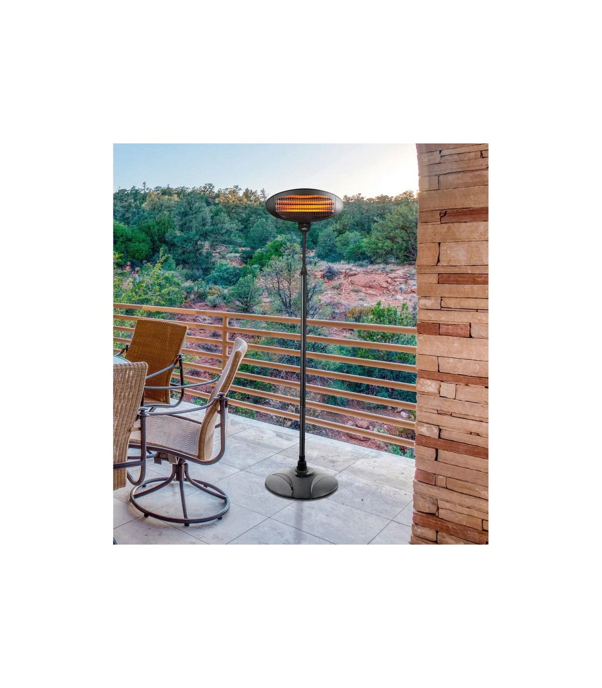 Estufa de pie de Exterior de Cuarzo AUSTRAL 2000W Negro