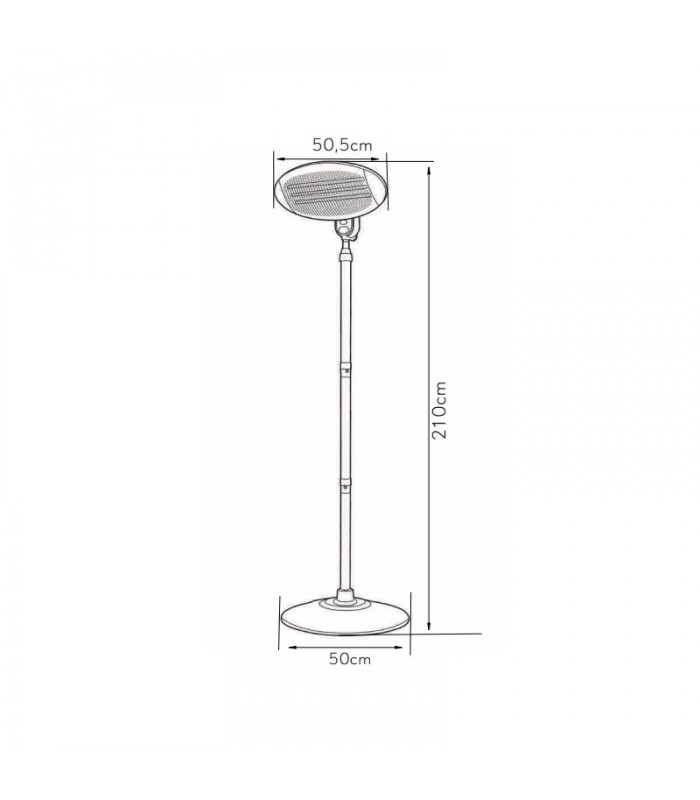 Estufa de pie de Exterior de Cuarzo AUSTRAL 2000W Negro