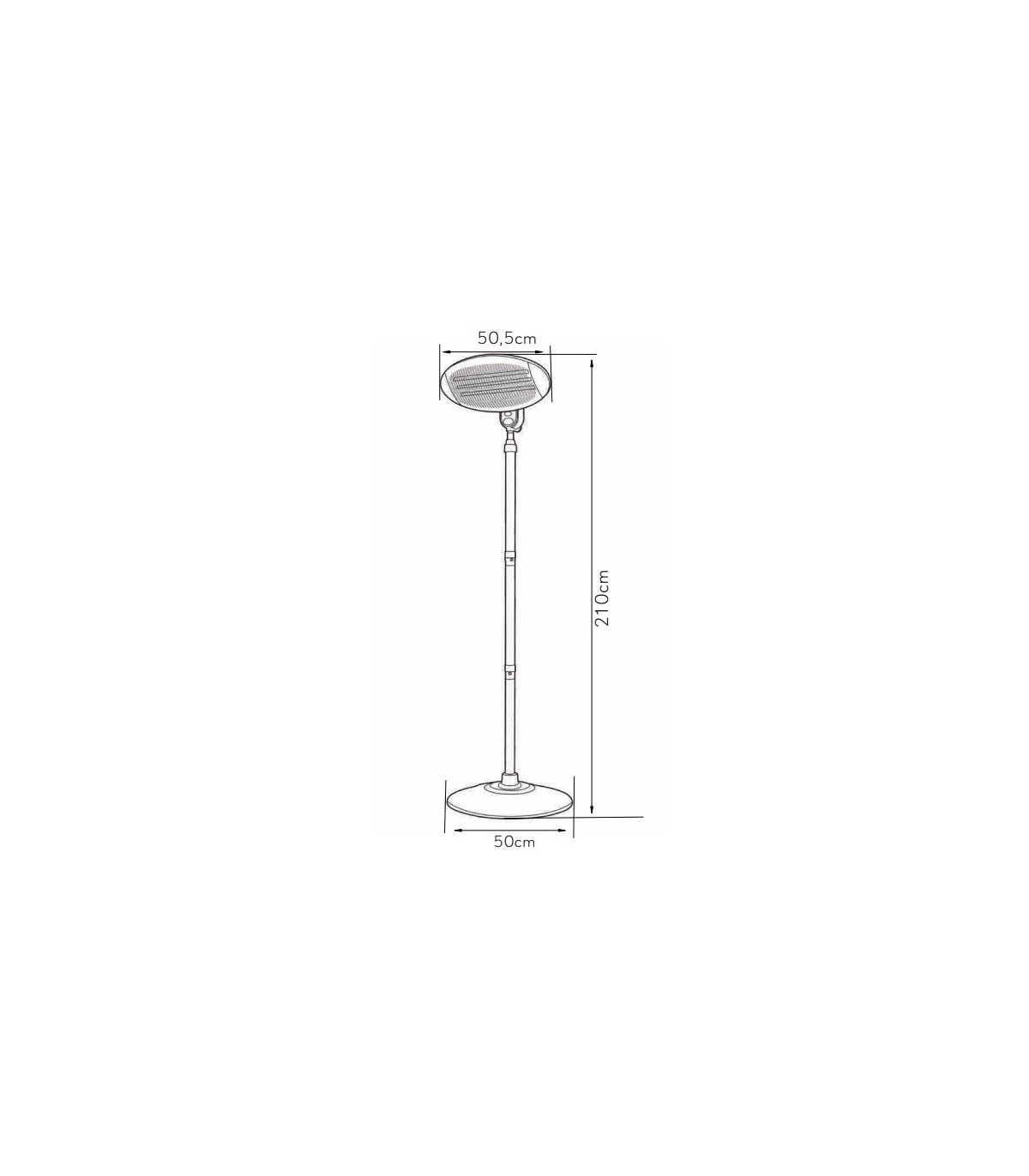 Estufa de pie de Exterior de Cuarzo AUSTRAL 2000W Negro