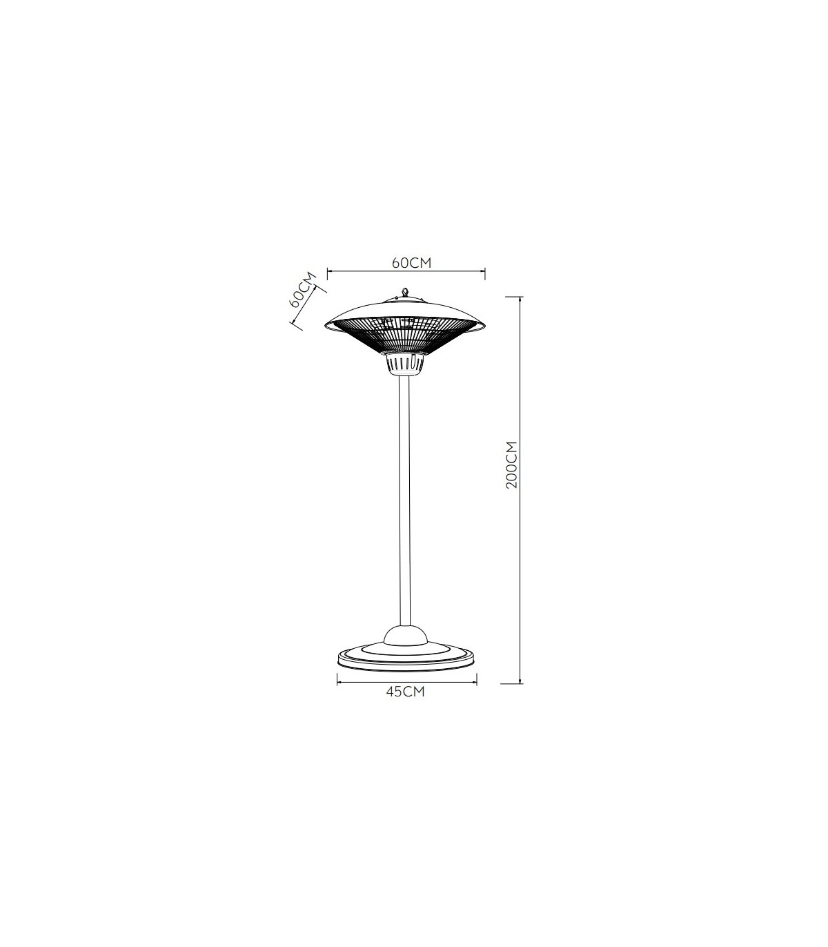 Estufa de Pie de Exterior Halógena KOEL 2000W