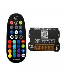 Controlador Musical Bluetooth App RF RGBW 5/24VDC Máx.40A