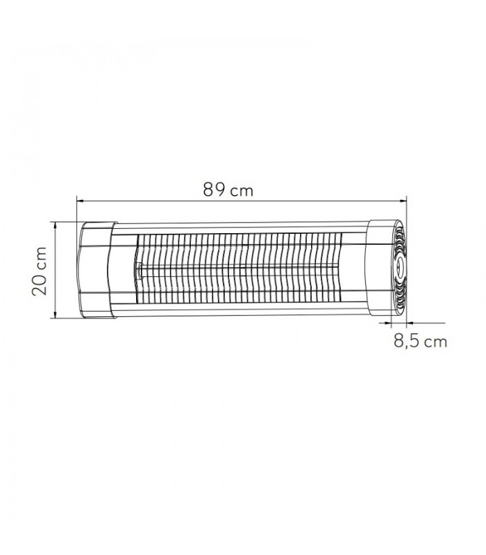 Estufa de Exterior de Cuarzo AUSTRAL 2500W Negro/Cromo