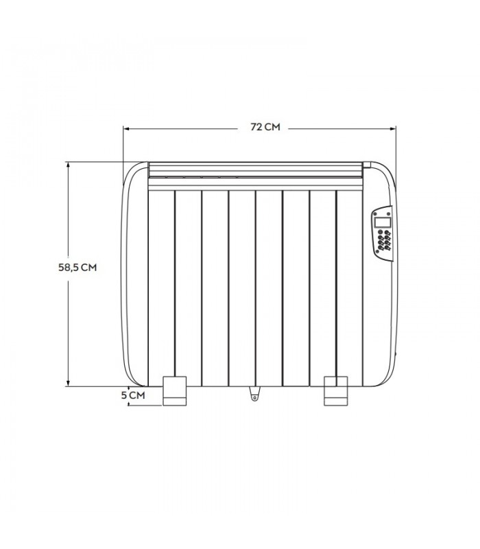 Emisor Térmico de Aluminio GABAN 1200W Blanco 8 Elementos