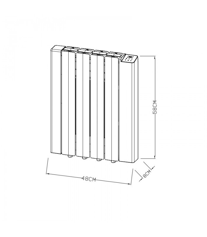 Emisor Térmico de Fluido CITY WIFI 600W Blanco
