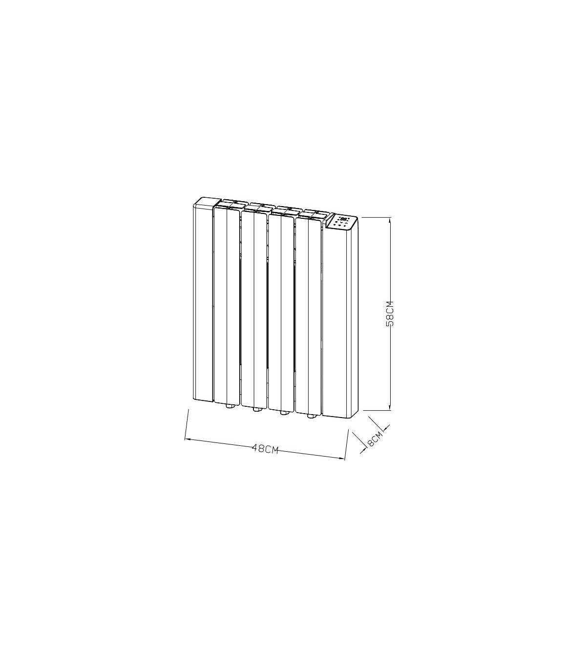 Emisor Térmico de Fluido CITY WIFI 600W Blanco
