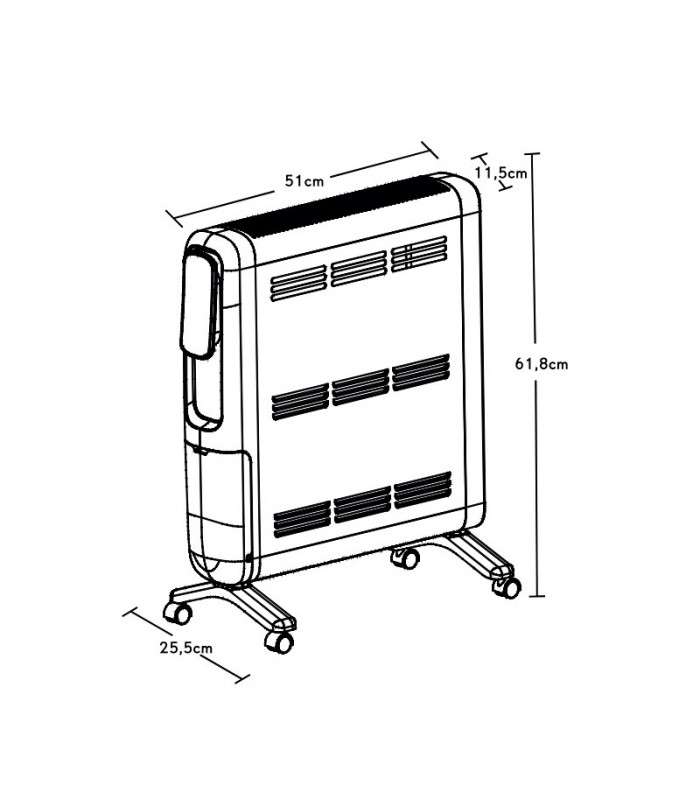 Emisor Térmico de Aluminio ALPINO 1500W Negro