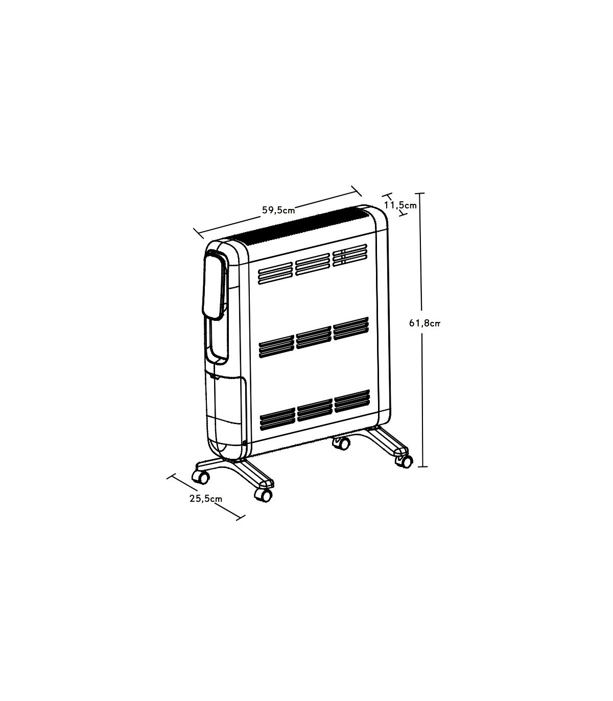 Emisor Térmico de Aluminio ALPINO 2000W Negro