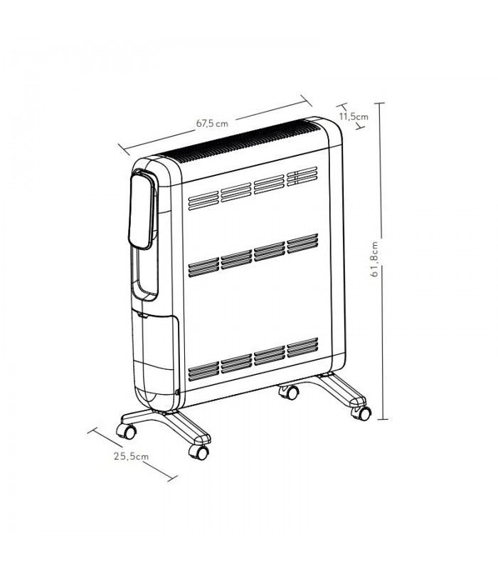 Emisor Térmico de Aluminio ALPINO 2400W Negro
