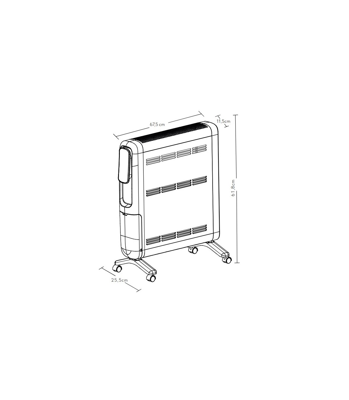 Emisor Térmico de Aluminio ALPINO 2400W Negro