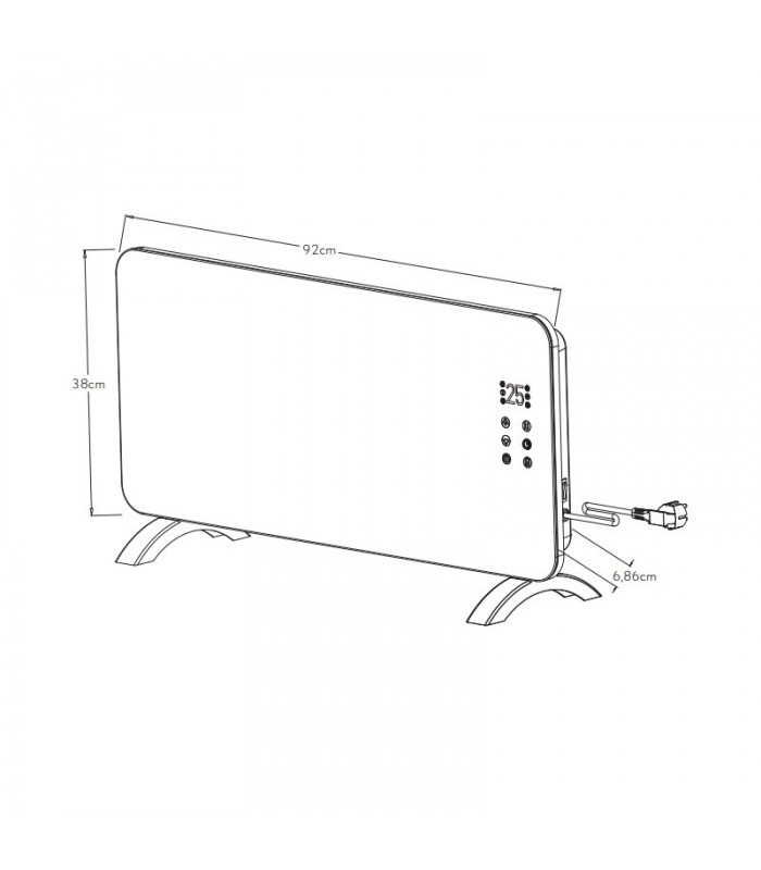 Emisor Térmico de Cristal HIMALAYA 2000W Negro