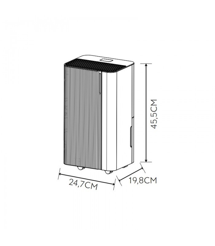Deshumidificador Portátil CASCADE 210W 2L Blanco