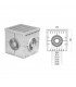 Arqueta 300x300x300mm 4 salidas con tapa ciega gris