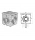 Arqueta 400x400x400mm 4 salidas con tapa ciega gris