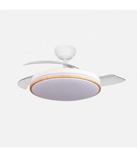 Ventilador RELAMPAGO DC 60W 6980Lm 3 Aspas Blanco/Haya CCT
