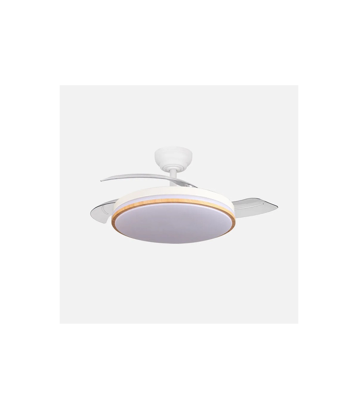 Ventilador RELAMPAGO DC 60W 6980Lm 3 Aspas Blanco/Haya CCT