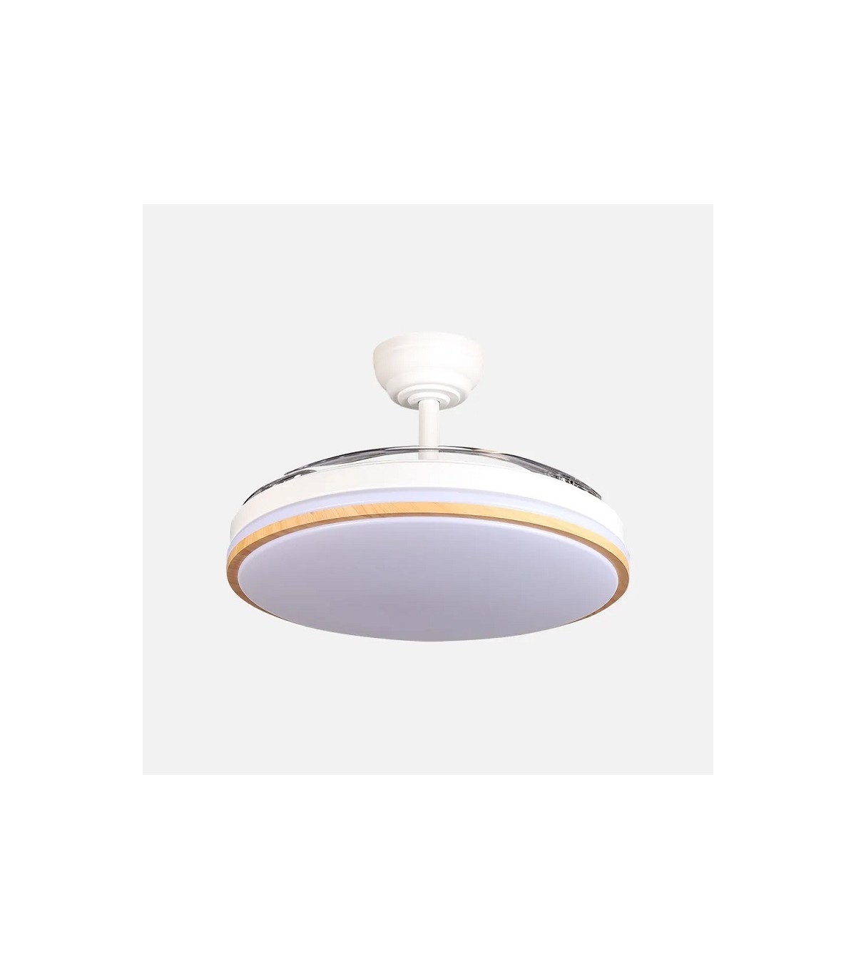 Ventilador RELAMPAGO DC 60W 6980Lm 3 Aspas Blanco/Haya CCT