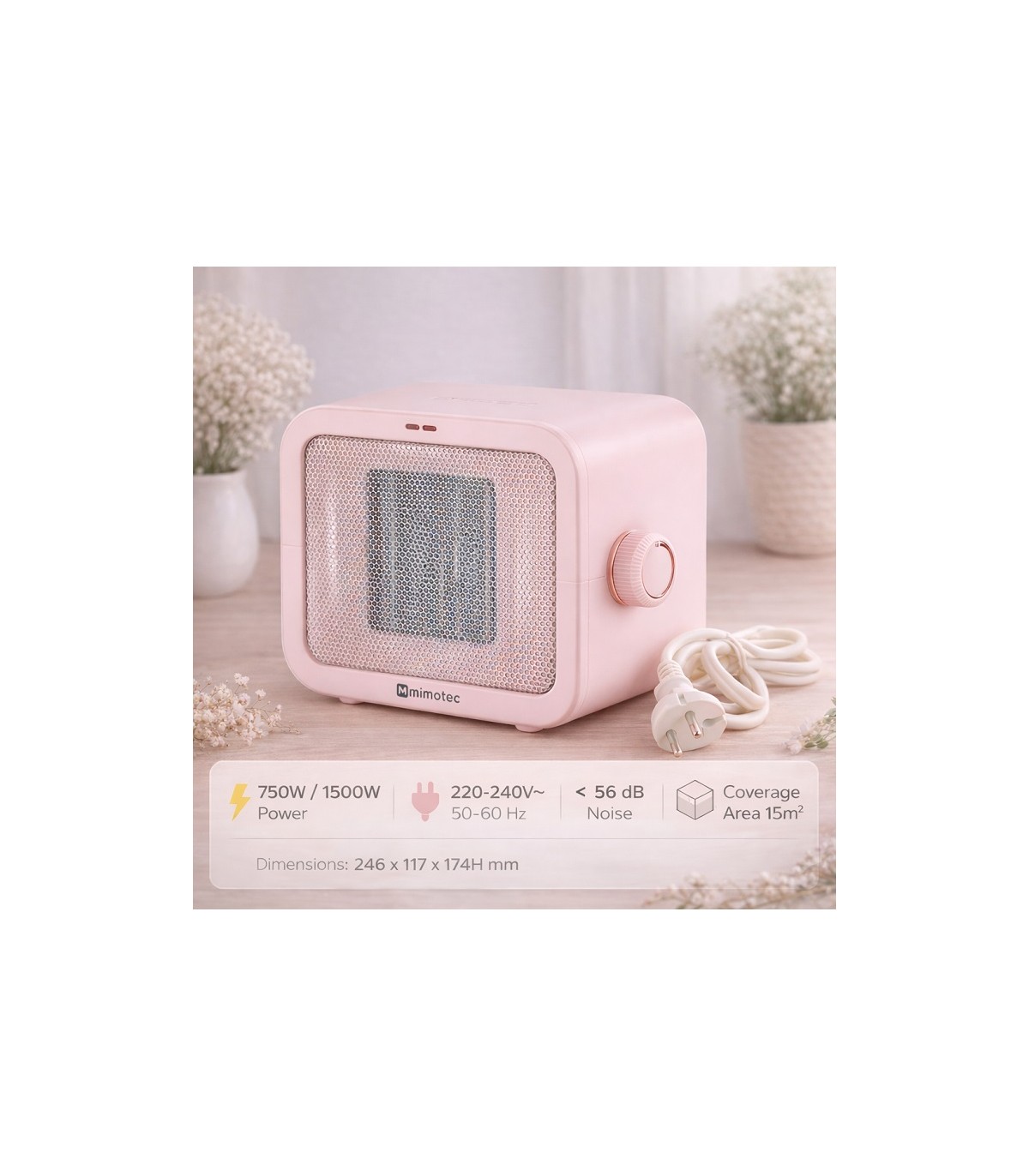 Calefactor Cerámico PINK SCATOLA 1500W