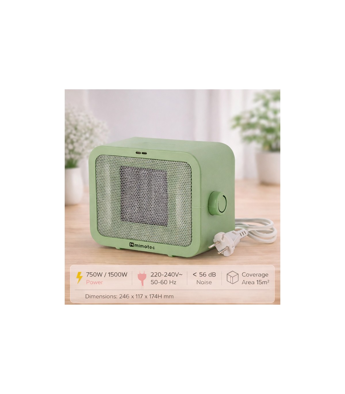 Calefactor Cerámico GREEN SCATOLA 1500W