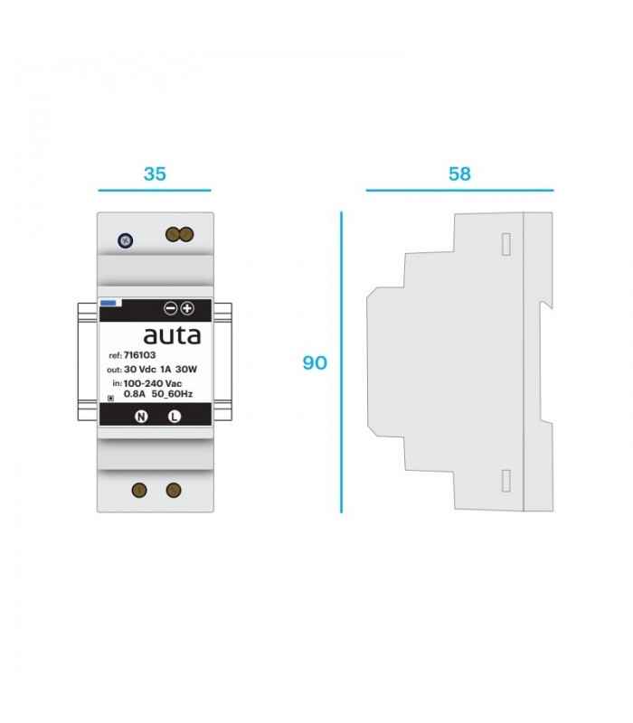 Alimentador ALV 1A / 220V / 30VDC 2 Hilos AUTA