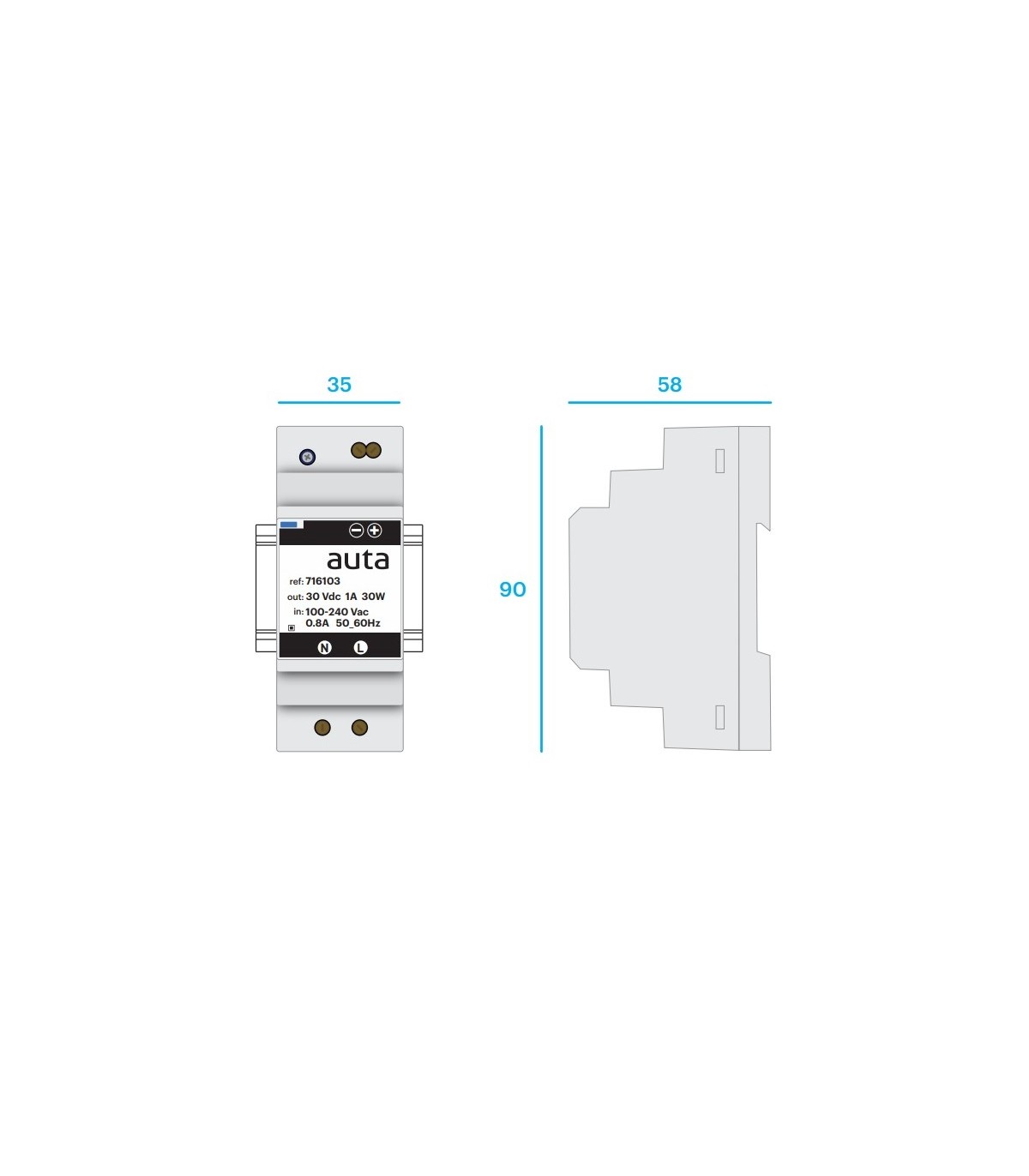 Alimentador ALV 1A / 220V / 30VDC 2 Hilos AUTA