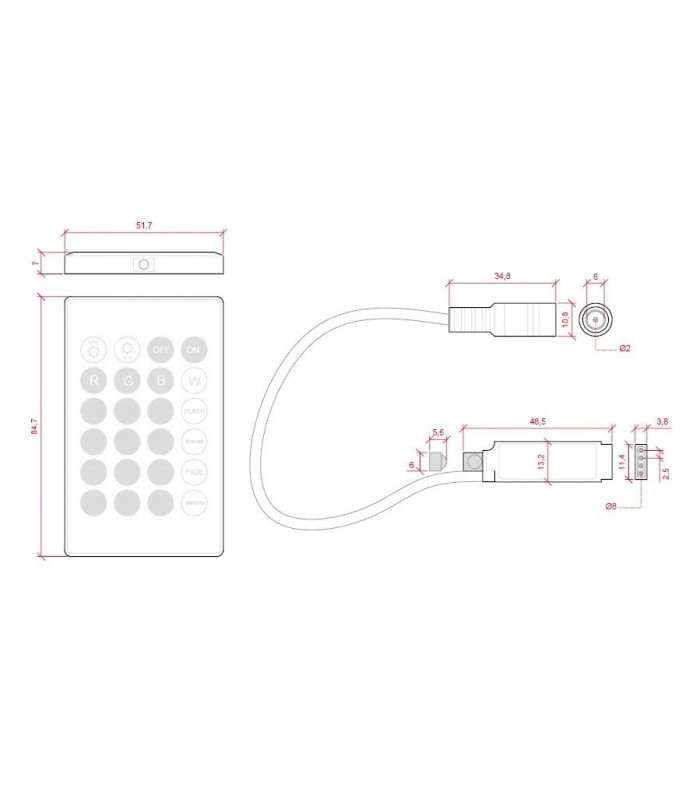 Controlador Mini RGB 12V 72W IP25
