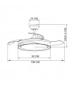 Ventilador de Techo TEMPANO Blanco DC 59W 6980Lm 4 Aspas CCT