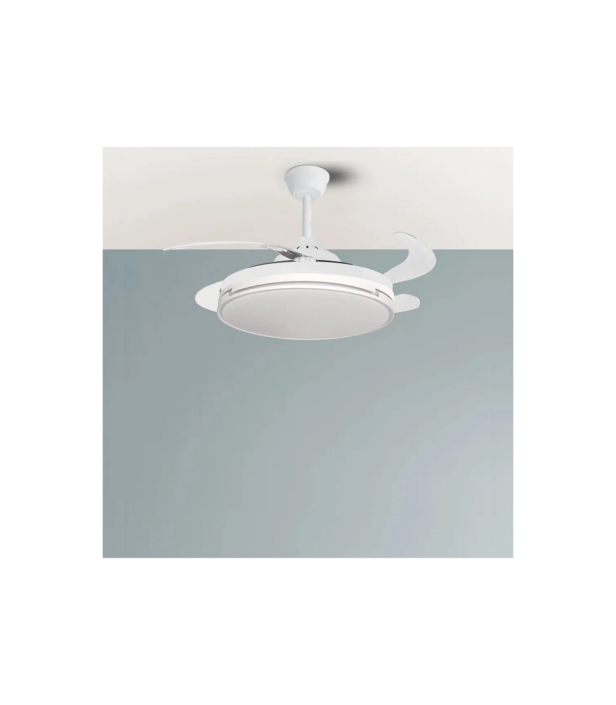 Ventilador PAPIRO DC 59W 6980Lm 4 Aspas Blanco CCT