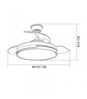 Ventilador PAPIRO DC 59W 6980Lm 4 Aspas Blanco CCT