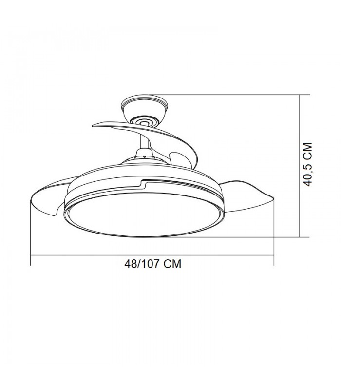Ventilador PAPIRO DC 59W 6980Lm 4 Aspas Blanco CCT