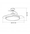 Ventilador PAPIRO DC 59W 6980Lm 4 Aspas Blanco CCT