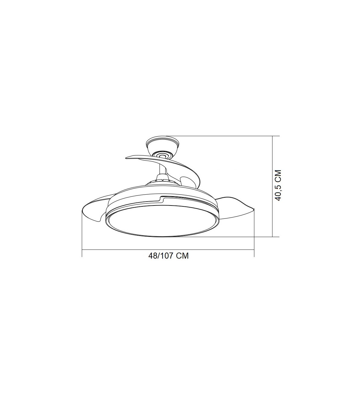 Ventilador PAPIRO DC 59W 6980Lm 4 Aspas Blanco CCT