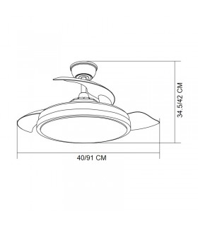 Ventilador Escorpión-XS DC 59W 6980Lm 3 Aspas Blanco CCT