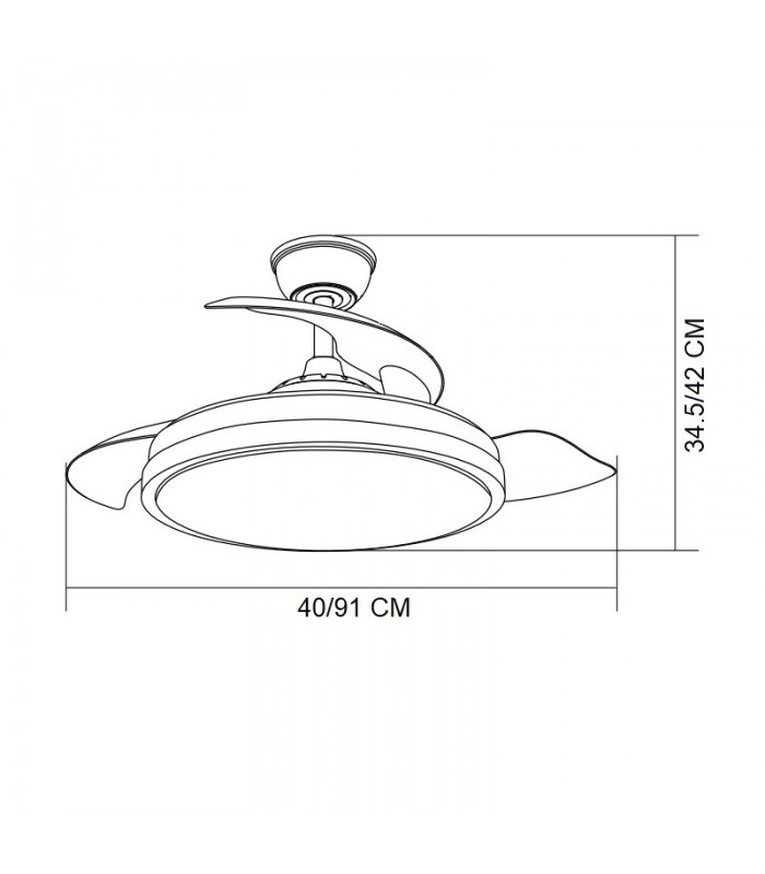 Ventilador Escorpión-XS DC 59W 6980Lm 3 Aspas Blanco CCT