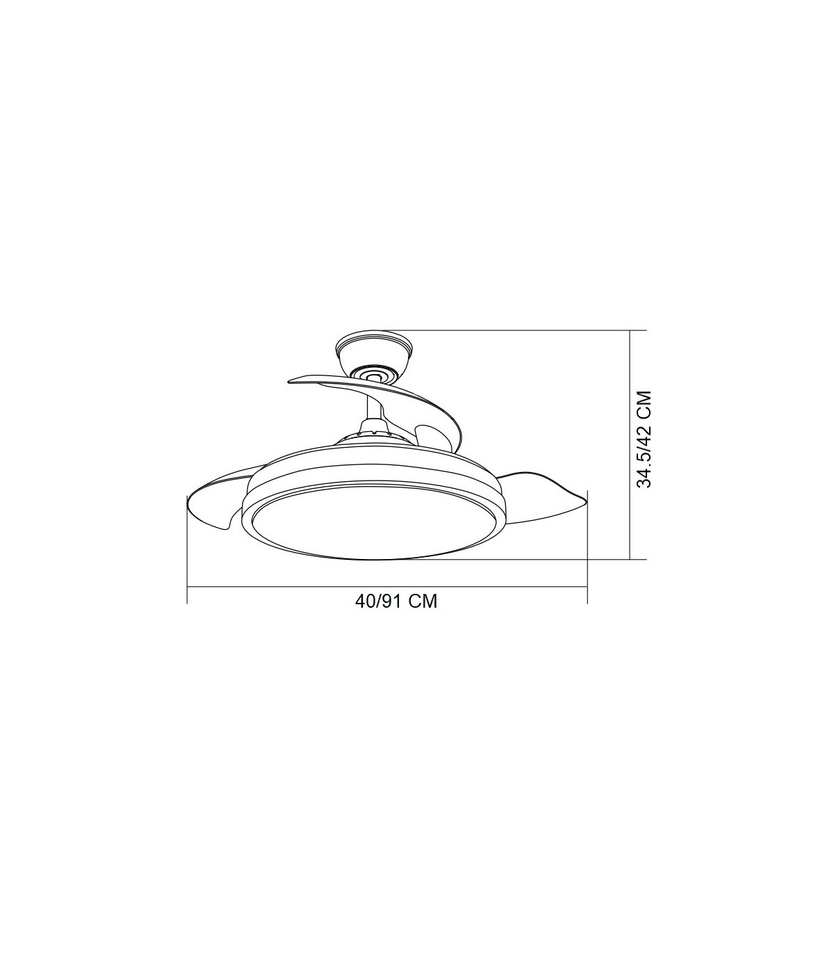 Ventilador Escorpión-XS DC 59W 6980Lm 3 Aspas Blanco CCT