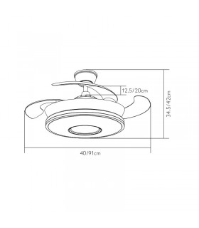 Ventilador de Techo Dani-XS Cuero DC 59W 6980Lm 4 Aspas CCT