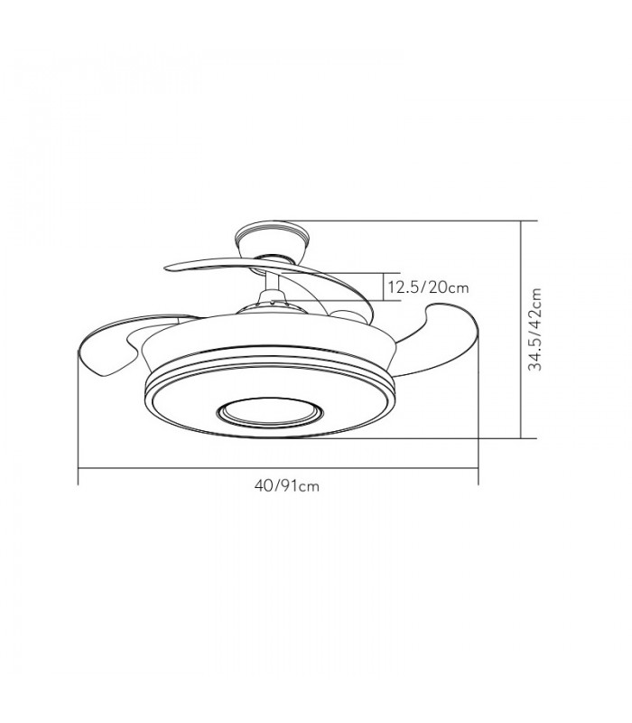 Ventilador de Techo Dani-XS Blanco DC 59W 6980Lm 4 Aspas CCT