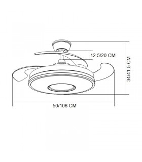 Ventilador de Techo Dani Blanco DC 59W 6980Lm 4 Aspas CCT