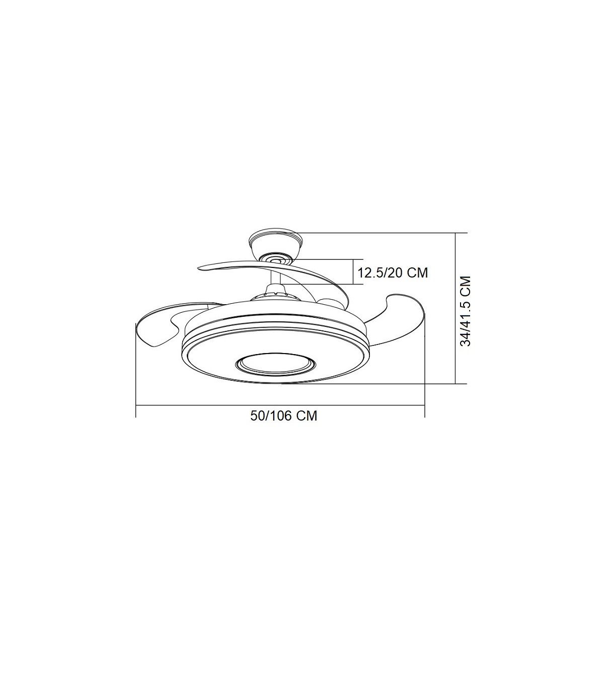 Ventilador de Techo Dani Blanco DC 59W 6980Lm 4 Aspas CCT