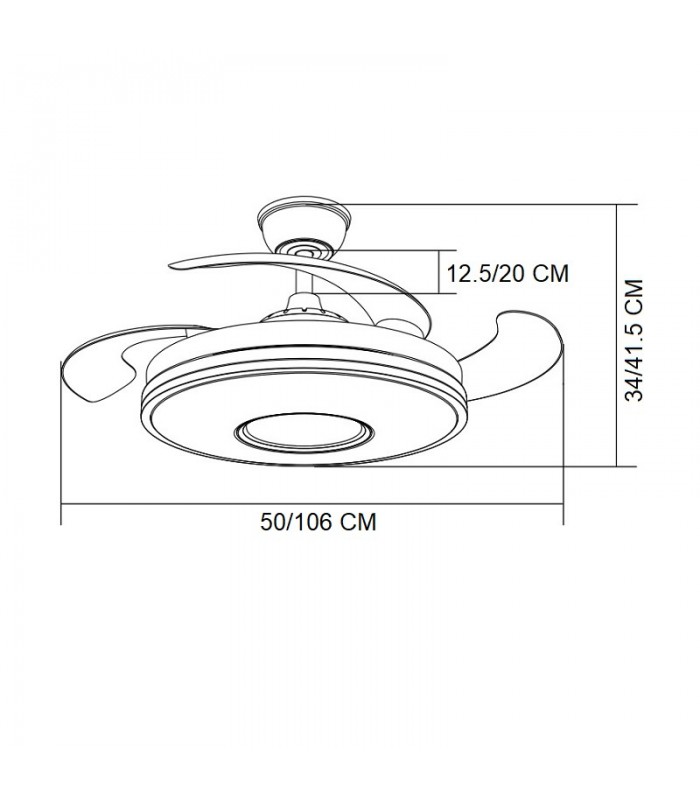 Ventilador de Techo Dani Níquel DC 59W 6980Lm 4 Aspas CCT