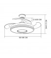 Ventilador de Techo Dani Níquel DC 59W 6980Lm 4 Aspas CCT