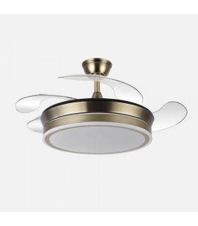 Ventilador BAYOMO-XS DC 59W 6980Lm 4 Aspas Cuero CCT