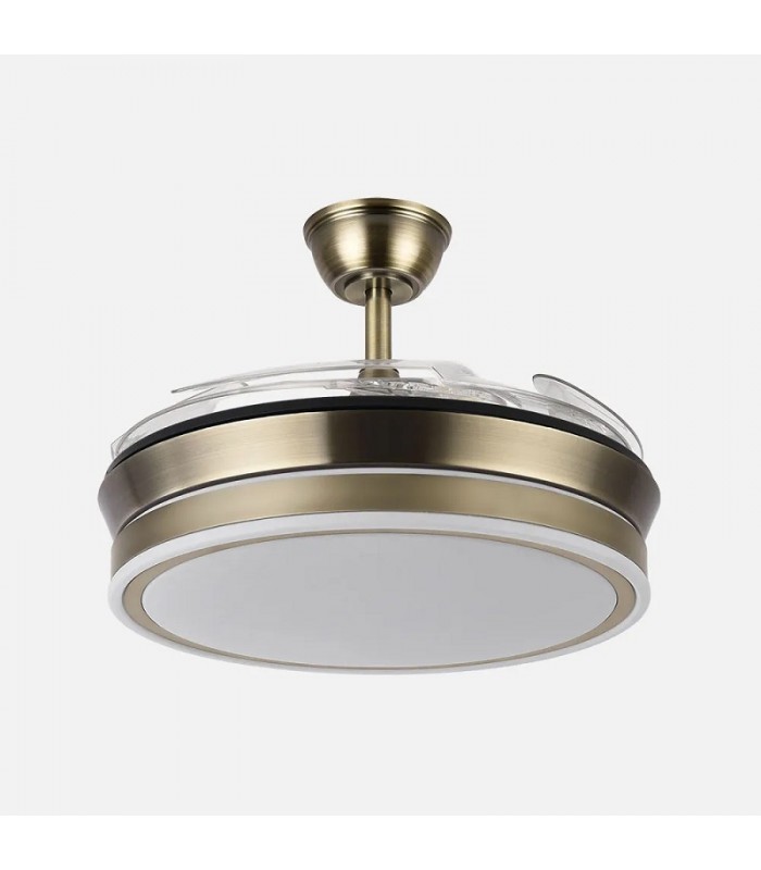 Ventilador BAYOMO-XS DC 59W 6980Lm 4 Aspas Cuero CCT