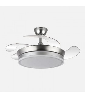 Ventilador BAYOMO-XS DC 59W 6980Lm 4 Aspas Níquel CCT