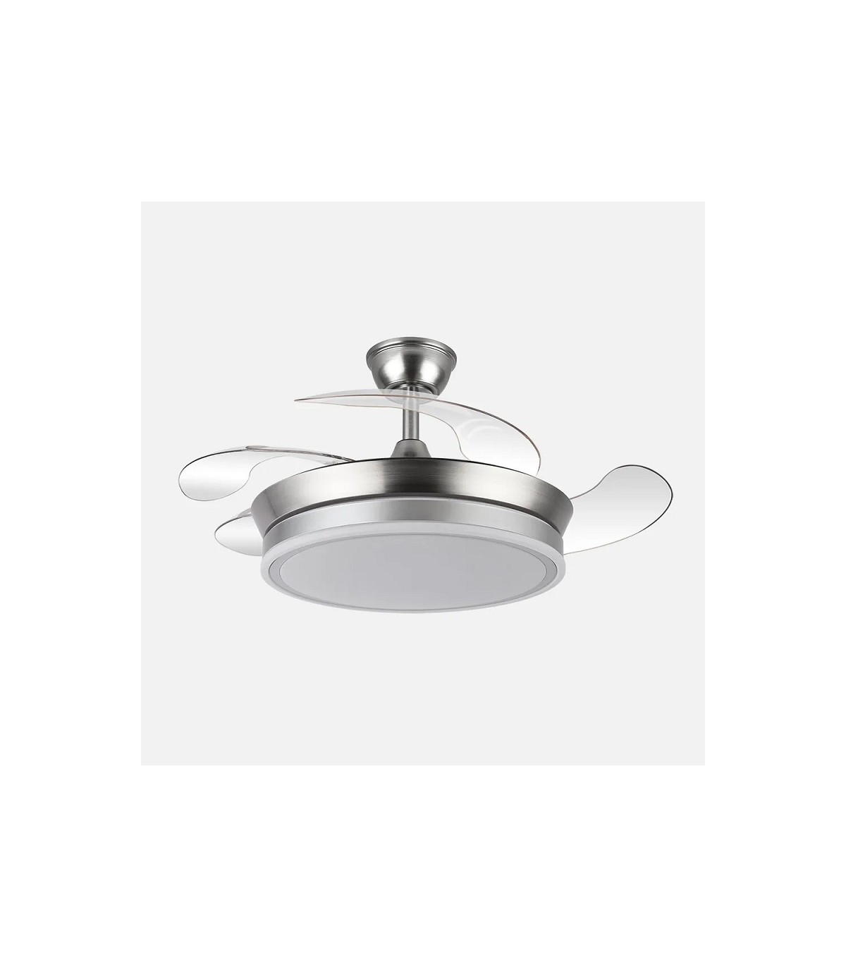 Ventilador BAYOMO-XS DC 59W 6980Lm 4 Aspas Níquel CCT
