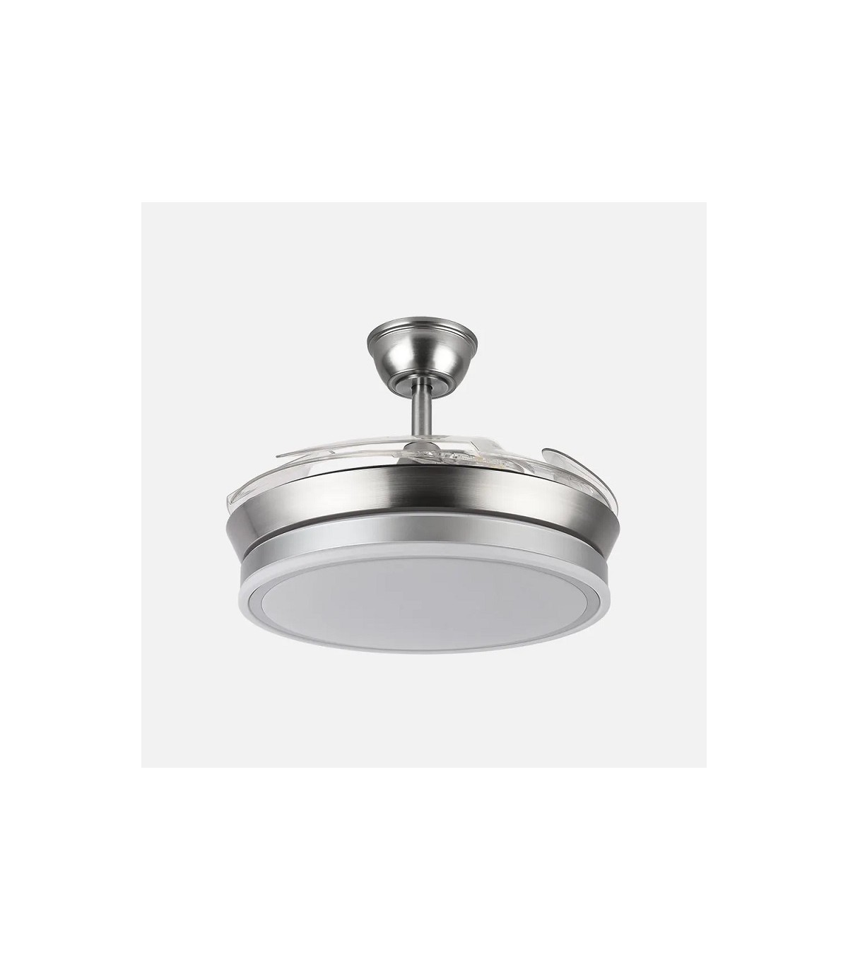 Ventilador BAYOMO-XS DC 59W 6980Lm 4 Aspas Níquel CCT