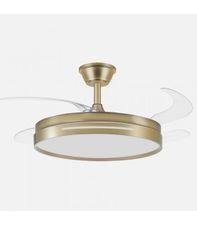 Ventilador Micenas Cuero DC 59W 6980Lm 4 Aspas CCT