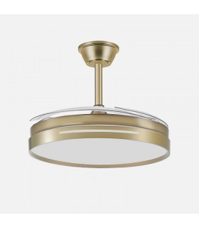 Ventilador Micenas Cuero DC 59W 6980Lm 4 Aspas CCT